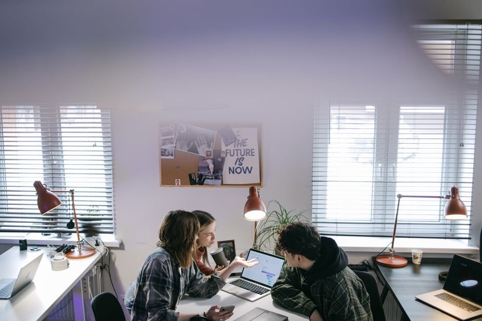 A team working together in an office
