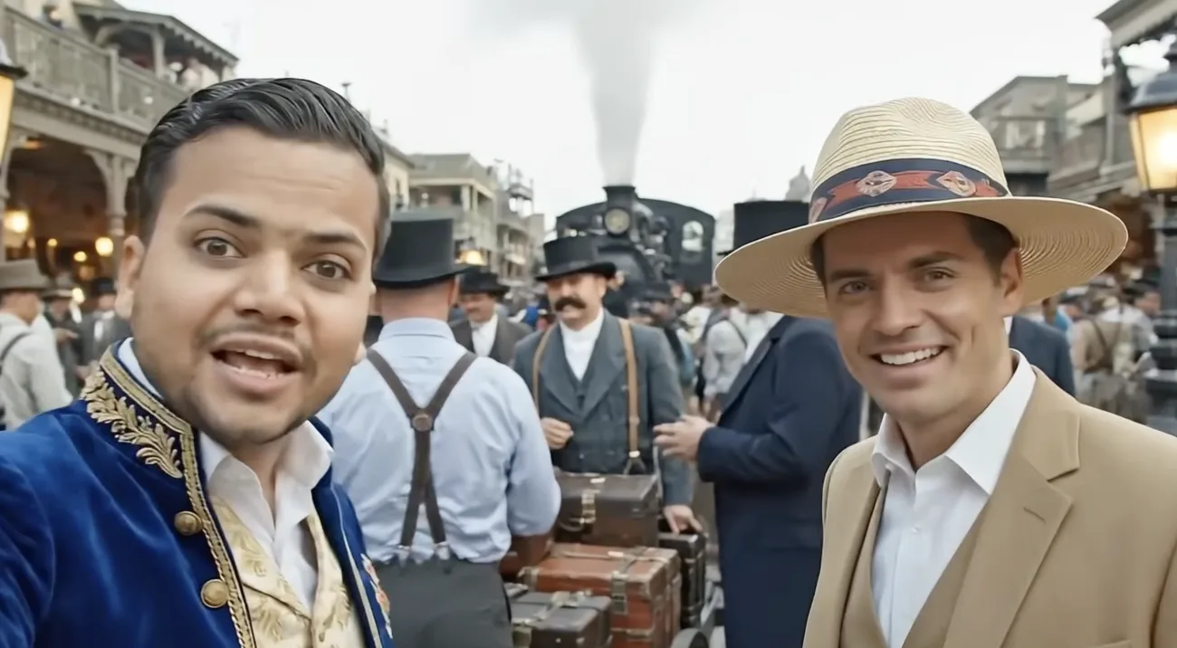 A 1900s railway platform scene