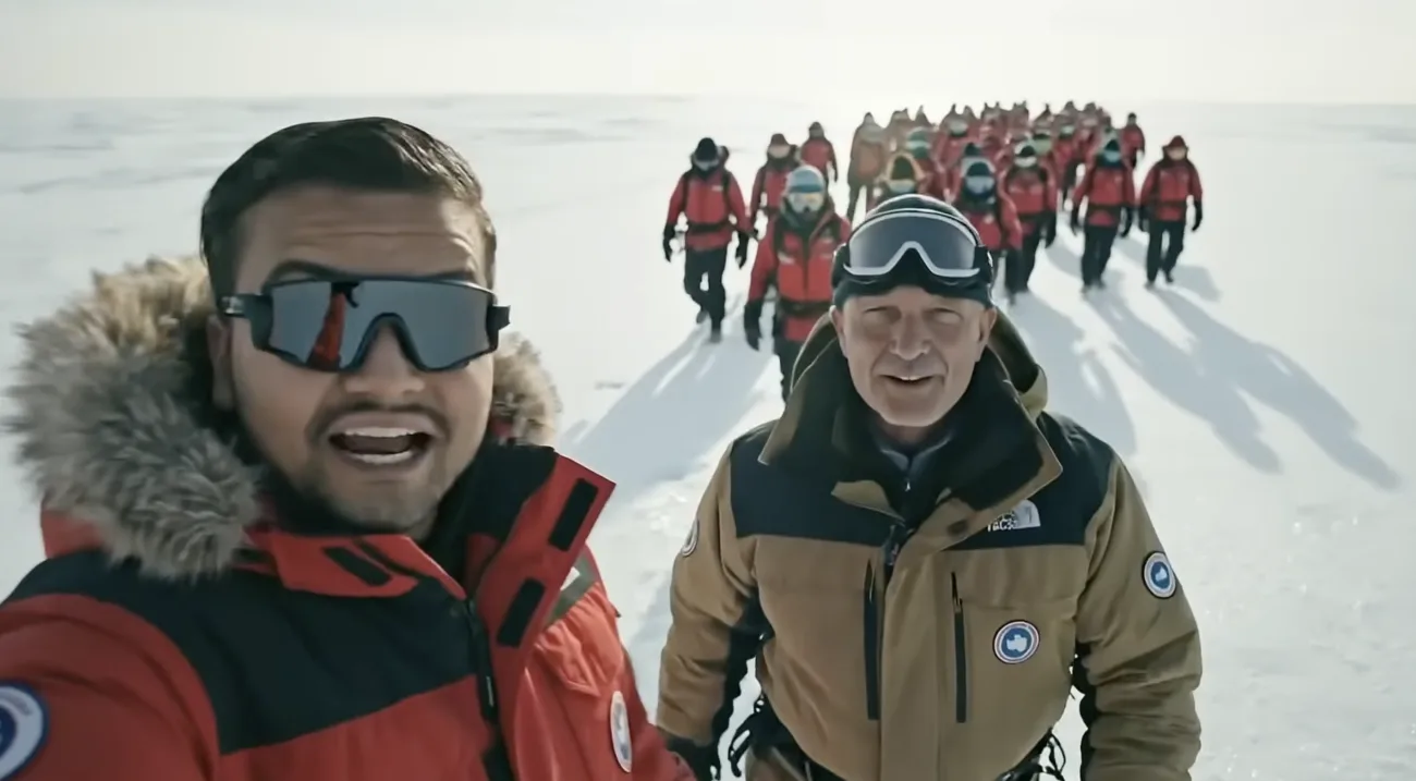 Antarctic expedition scene